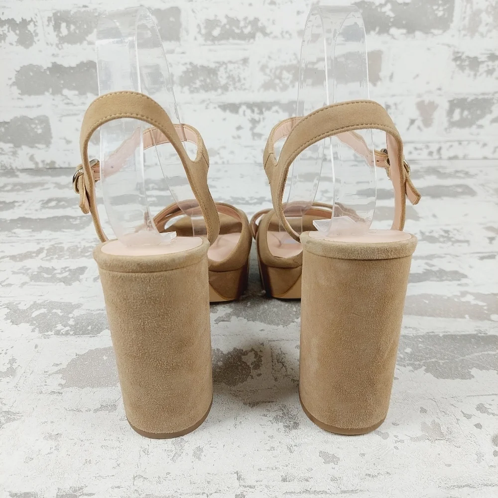 New Kate Spade Delia Tan High Heel Platform Sandal H934